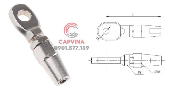 Đầu cố định 304 316 mã M5 – CAPVINA