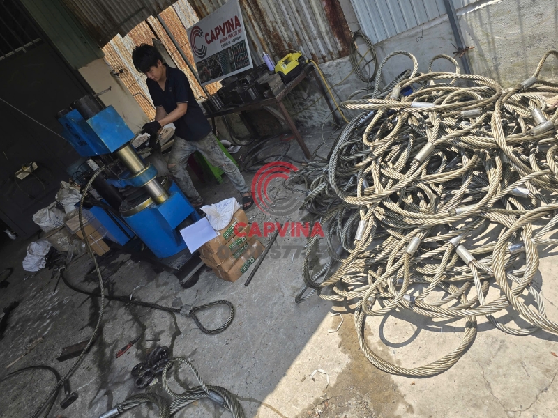 sling cáp thép kẹp chì