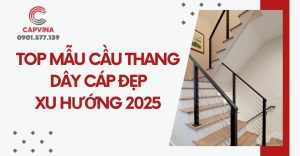 mẫu cầu thang dây cáp đẹp