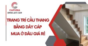 trang trí cầu thang bằng dây cáp