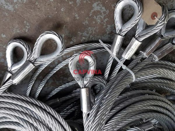 Cáp thép bấm chì mắt cứng