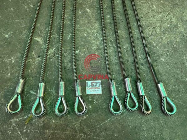 Cáp thép bấm chì mắt cứng