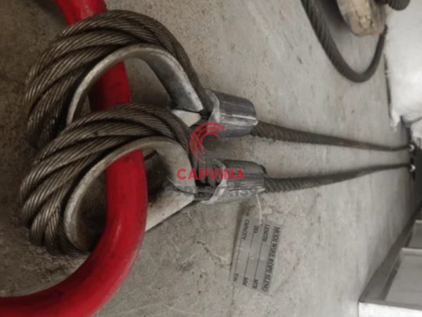 Sling cáp thép bấm chì 2 chân