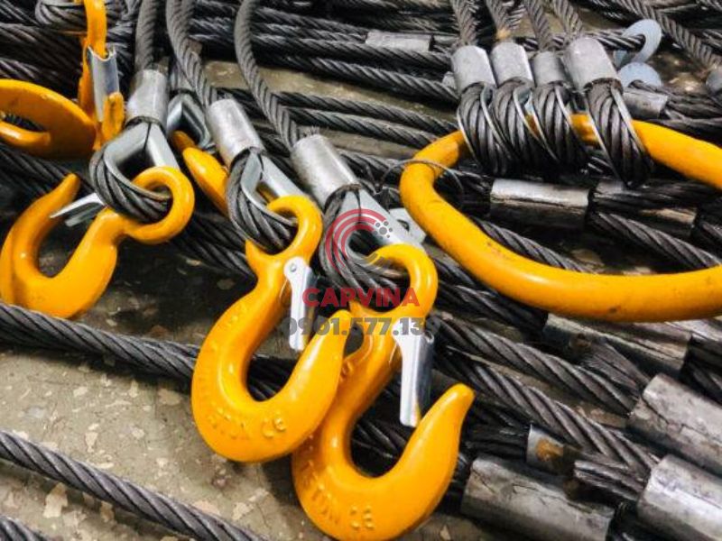 Sling cáp thép bấm chì 4 chân