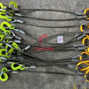 Sling cáp thép bấm chì 2 chân