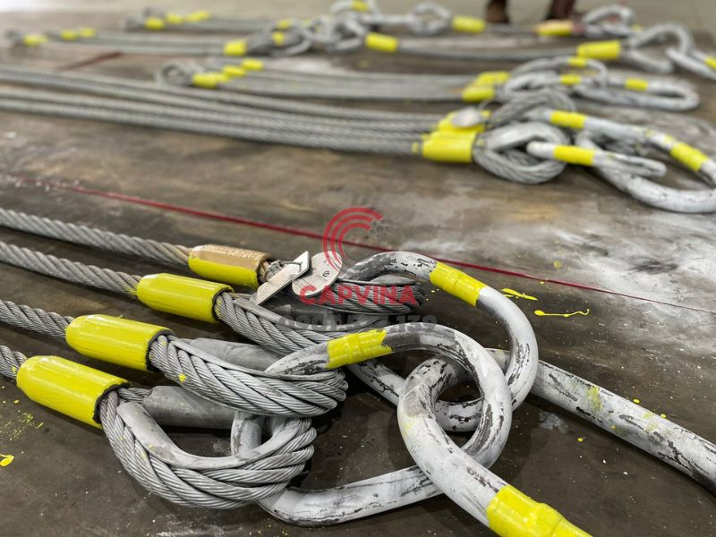 Sling cáp thép bấm chì 4 chân